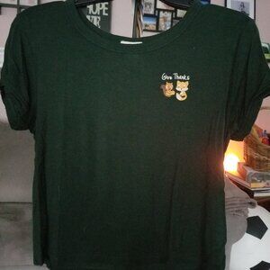 Forest Green Thanksgiving Crop Top